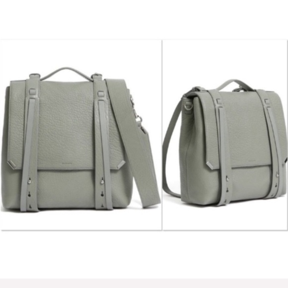 All Saints Handbags - All Saints Vincent blue-gray leather backpack